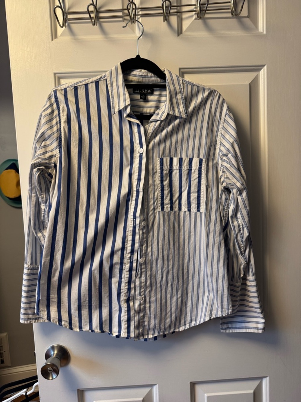 J.Crew Women’s Blue & White Striped Button-Up Shirt